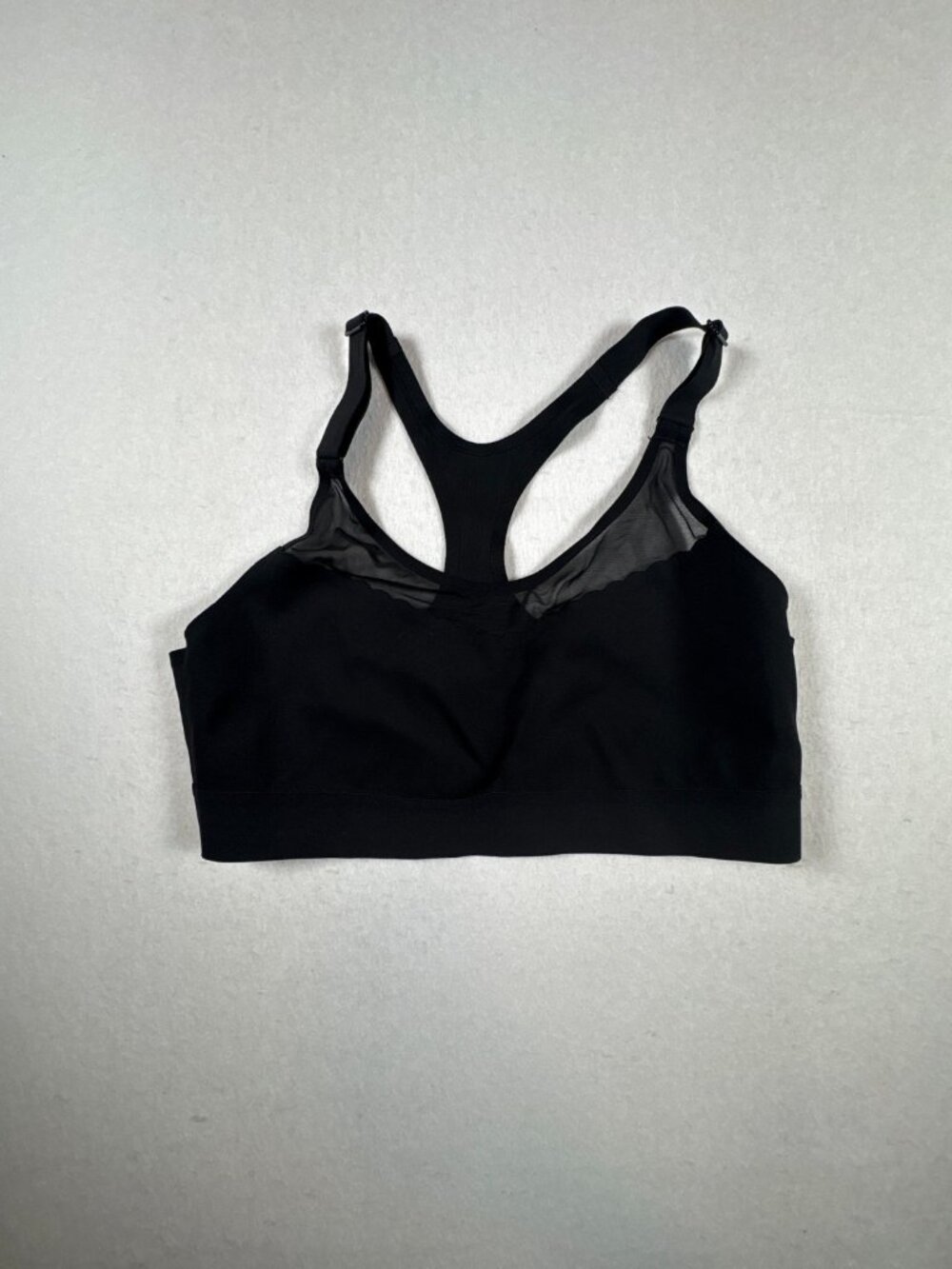 Victoria's Secret Sports Bra Womens Large Black Mesh Athletic Racerback Pullover